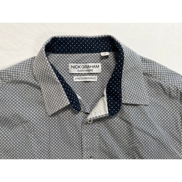 Nick Graham Everywhere Mens Shirt Size LARGE Black White Long‎ Sleeve - Picture 7 of 9